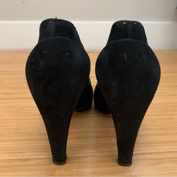 Alaia Black Leather Suede Western Ankle Booties 38.5 - Picture 5 of 6